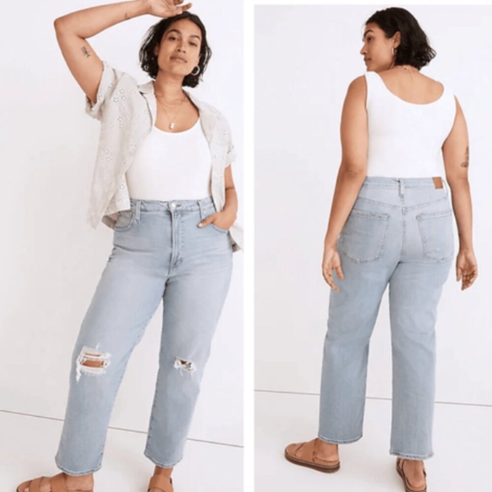 Madewell Perfect Vintage Distress Straight Leg Jeans Size 31